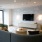 a couch in a room with tv