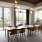 a kitchen table with chairs